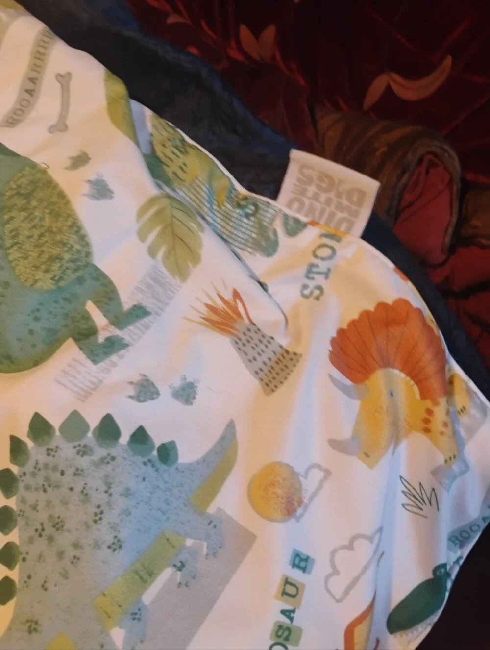 Dinosaur Print Baby Quilt - Green, Teal & Orange Dinosaurs